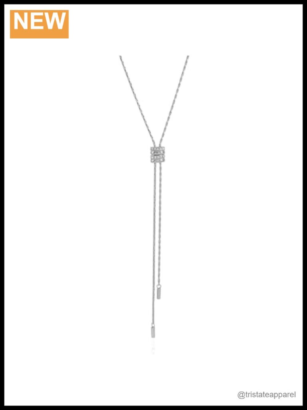 Lariat Bolo Necklace Adjustable Stainless Steel Y-Necklace 32.2 Inch